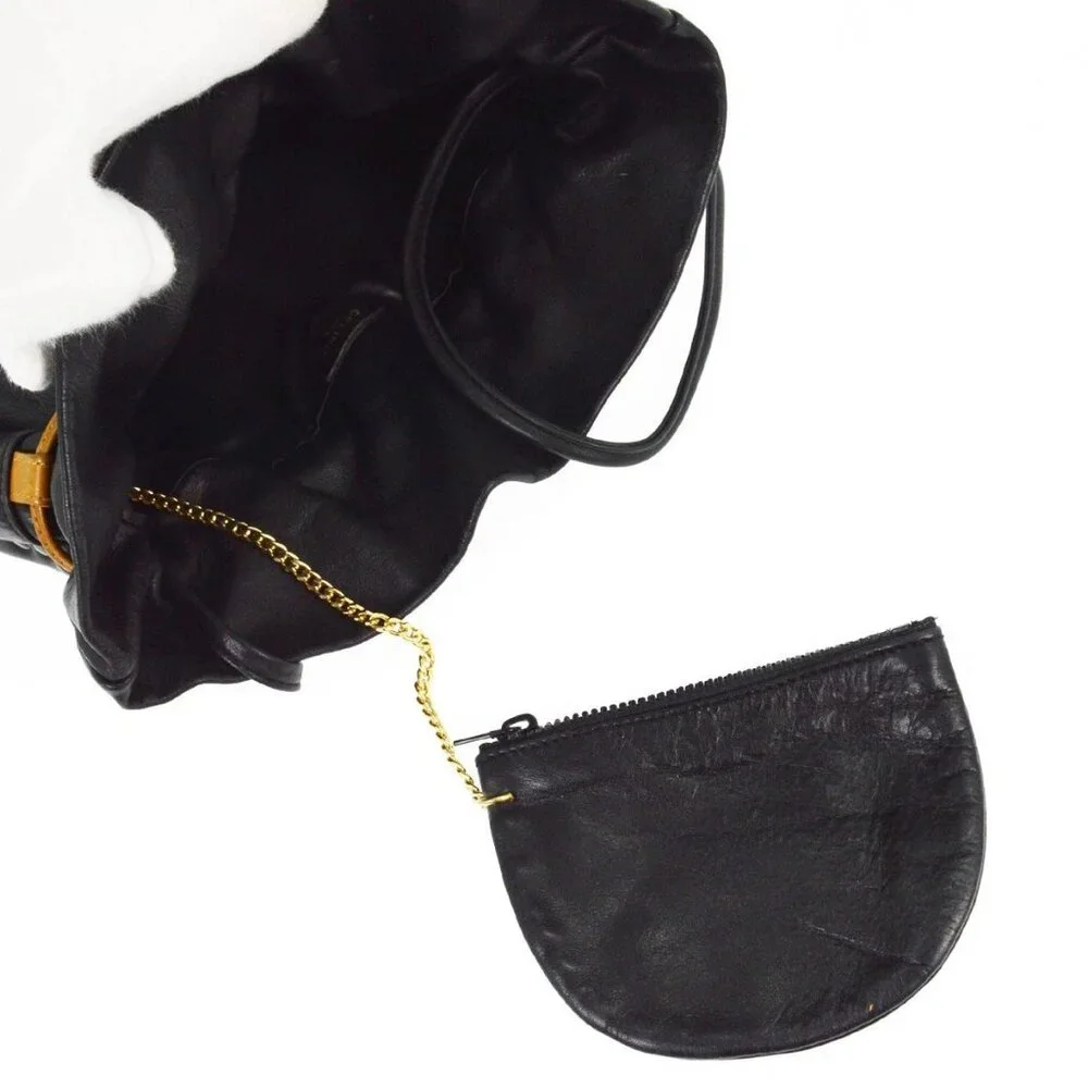 Celine Black Drawstring Shoulder Bag M07 NQ04681 - Picture 5 of 12